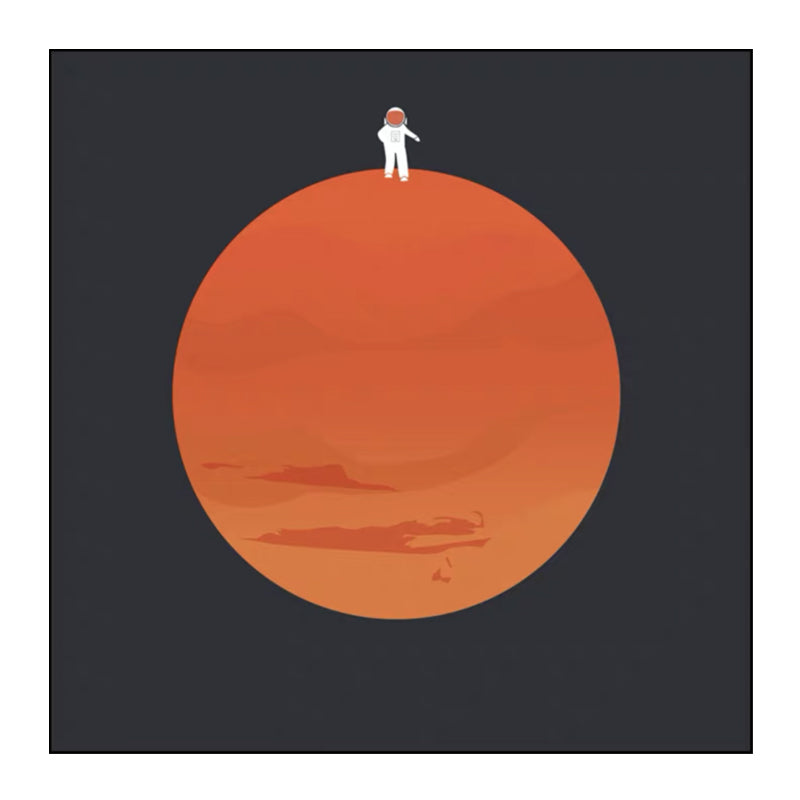 Universe Exploration Wall Art Print Dark Color Kids Style Canvas for Living Room Clearhalo 'Art Gallery' 'Canvas Art' 'Kids' Arts' 1614092