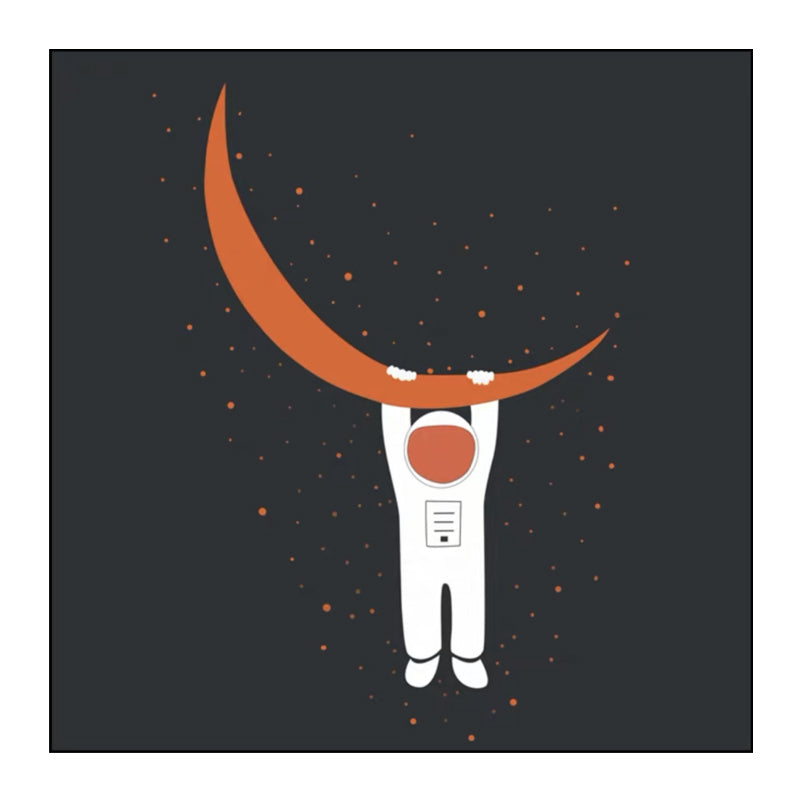 Universe Exploration Wall Art Print Dark Color Kids Style Canvas for Living Room Clearhalo 'Art Gallery' 'Canvas Art' 'Kids' Arts' 1614099