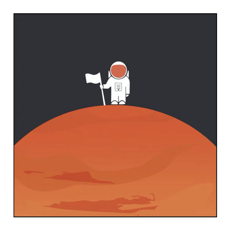 Universe Exploration Wall Art Print Dark Color Kids Style Canvas for Living Room Clearhalo 'Art Gallery' 'Canvas Art' 'Kids' Arts' 1614106