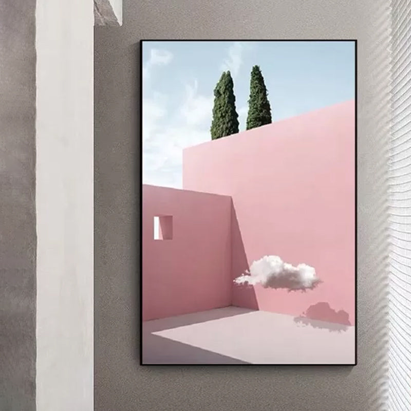 Pastel Color Architecture Wall Art Abstract Modern Style Textured Wrapped Canvas Clearhalo 'Art Gallery' 'Canvas Art' 'Contemporary Art Gallery' 'Modern' Arts' 1614181