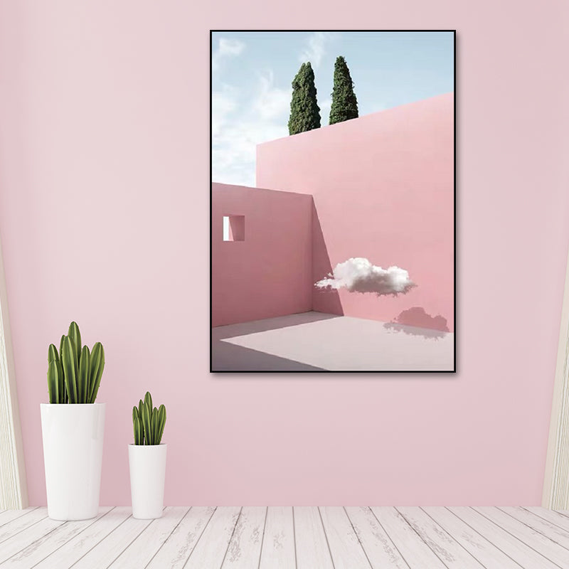 Pastel Color Architecture Wall Art Abstract Modern Style Textured Wrapped Canvas Clearhalo 'Art Gallery' 'Canvas Art' 'Contemporary Art Gallery' 'Modern' Arts' 1614182