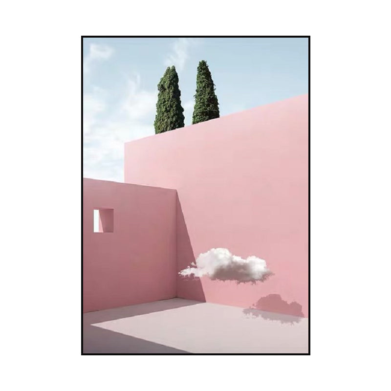 Pastel Color Architecture Wall Art Abstract Modern Style Textured Wrapped Canvas Clearhalo 'Art Gallery' 'Canvas Art' 'Contemporary Art Gallery' 'Modern' Arts' 1614183