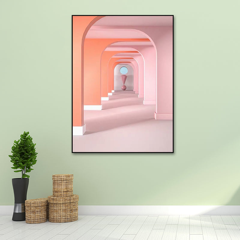 Pastel Color Architecture Wall Art Abstract Modern Style Textured Wrapped Canvas Clearhalo 'Art Gallery' 'Canvas Art' 'Contemporary Art Gallery' 'Modern' Arts' 1614188