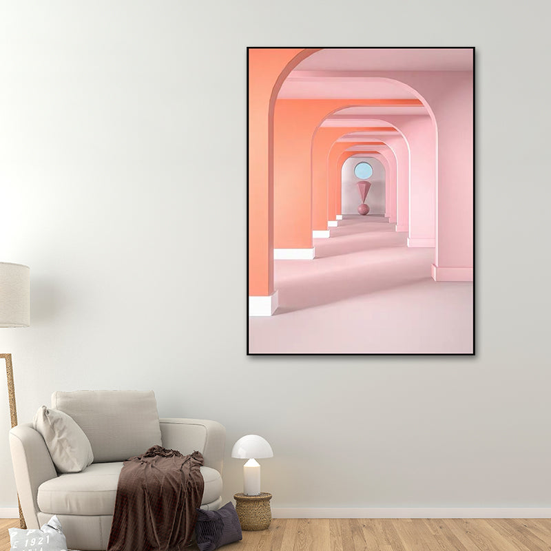 Pastel Color Architecture Wall Art Abstract Modern Style Textured Wrapped Canvas Clearhalo 'Art Gallery' 'Canvas Art' 'Contemporary Art Gallery' 'Modern' Arts' 1614189