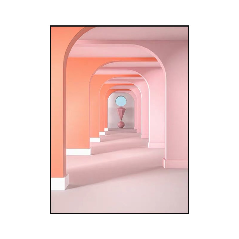 Pastel Color Architecture Wall Art Abstract Modern Style Textured Wrapped Canvas Clearhalo 'Art Gallery' 'Canvas Art' 'Contemporary Art Gallery' 'Modern' Arts' 1614190