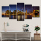 Night Brooklyn Bridge Park Canvas Multi-Piece Modern Living Room Wall Art, Brown Clearhalo 'Art Gallery' 'Canvas Art' 'Contemporary Art Gallery' 'Modern' Arts' 1614195
