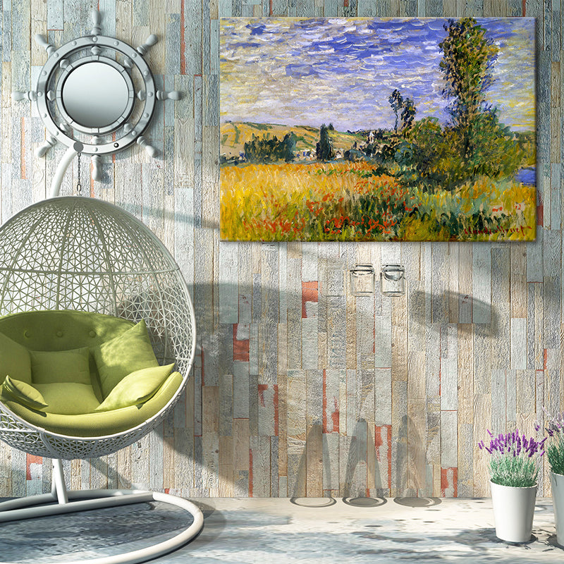 Pastel Color Outskirt Scenery Painting Textured Surface Wall Art for Bedroom Clearhalo 'Art Gallery' 'Canvas Art' 'Contemporary Art Gallery' 'Modern' Arts' 1614231