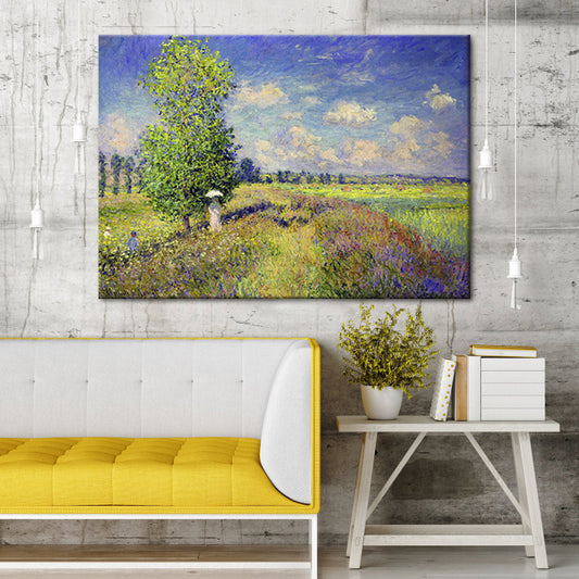 Pastel Color Outskirt Scenery Painting Textured Surface Wall Art for Bedroom Clearhalo 'Art Gallery' 'Canvas Art' 'Contemporary Art Gallery' 'Modern' Arts' 1614238