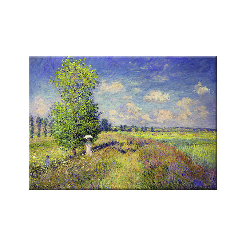 Pastel Color Outskirt Scenery Painting Textured Surface Wall Art for Bedroom Clearhalo 'Art Gallery' 'Canvas Art' 'Contemporary Art Gallery' 'Modern' Arts' 1614239