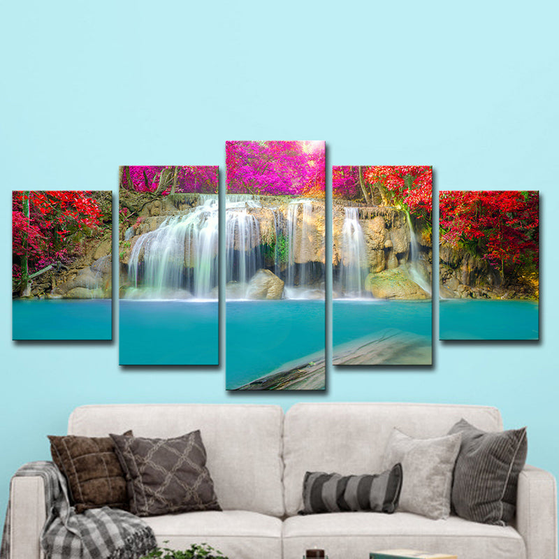 Cascade with Flower Blossom Canvas Modern Multi-Piece Girls Bedroom Wall Art Decor Clearhalo 'Art Gallery' 'Canvas Art' 'Contemporary Art Gallery' 'Modern' Arts' 1614249