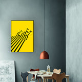 Minimalism Arrows Wall Decor Yellow and Black Textured Canvas Wall Art for Living Room Clearhalo 'Arts' 'Canvas Art' 1614284