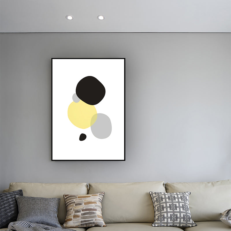 Minimalism Arrows Wall Decor Yellow and Black Textured Canvas Wall Art for Living Room - Clearhalo - 'Arts' - 'Canvas Art' - 1614291