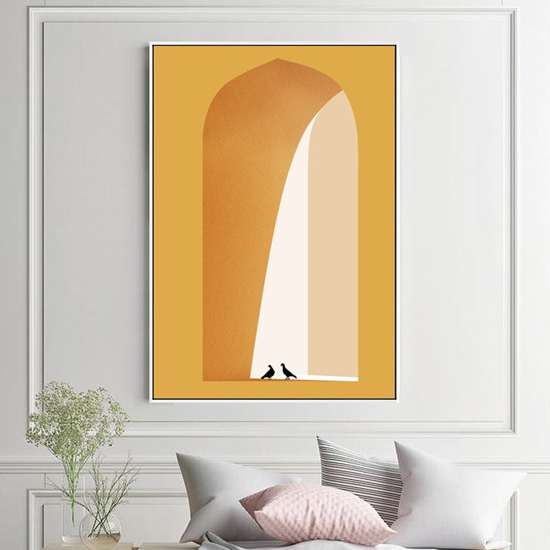 Modern Canvas Art Light-Color Animal in Arch Hallway Wall Decoration for Corridor Clearhalo 'Art Gallery' 'Canvas Art' 'Contemporary Art Gallery' 'Modern' Arts' 1614347