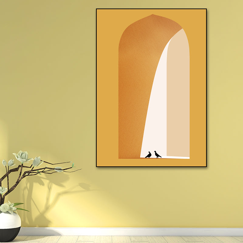 Modern Canvas Art Light-Color Animal in Arch Hallway Wall Decoration for Corridor Clearhalo 'Art Gallery' 'Canvas Art' 'Contemporary Art Gallery' 'Modern' Arts' 1614348