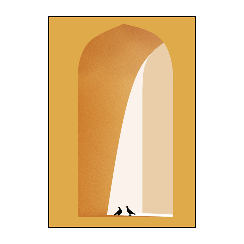 Modern Canvas Art Light-Color Animal in Arch Hallway Wall Decoration for Corridor Clearhalo 'Art Gallery' 'Canvas Art' 'Contemporary Art Gallery' 'Modern' Arts' 1614349