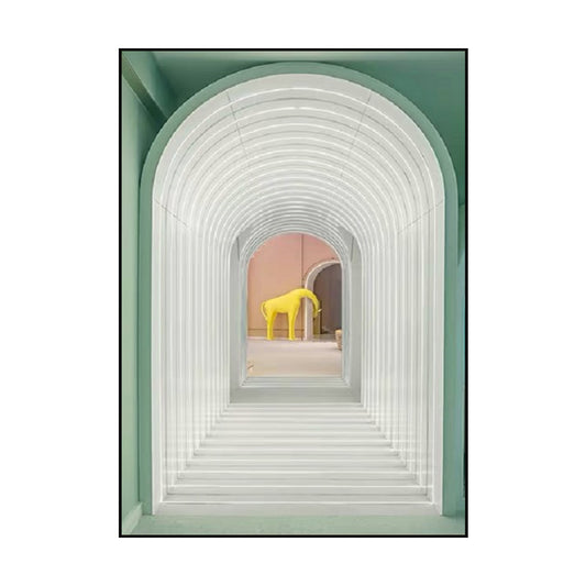 Modern Canvas Art Light-Color Animal in Arch Hallway Wall Decoration for Corridor Clearhalo 'Art Gallery' 'Canvas Art' 'Contemporary Art Gallery' 'Modern' Arts' 1614356