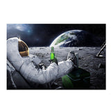 White Kids Wall Decor Astronaut Drinking Wine on Planet Canvas Art for Living Room Clearhalo 'Art Gallery' 'Canvas Art' 'Kids' Arts' 1614377