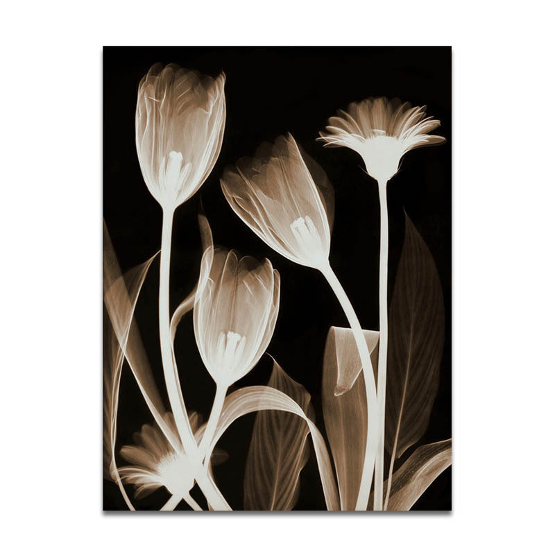 Farmhouse Flowers Wall Decor Black Living Room Canvas Wall Art, Textured Surface Clearhalo 'Art Gallery' 'Canvas Art' 'Country Art Gallery' 'French Country' 'Rustic' Arts' 1614391
