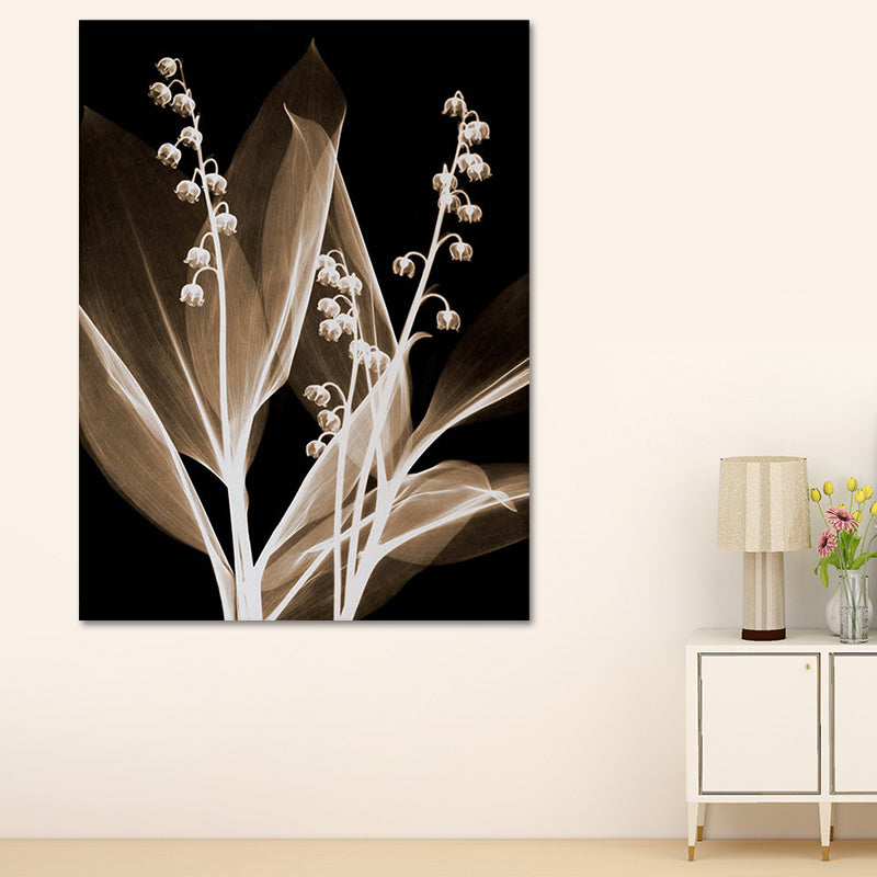 Farmhouse Flowers Wall Decor Black Living Room Canvas Wall Art, Textured Surface Black Design 2 Clearhalo 'Art Gallery' 'Canvas Art' 'Country Art Gallery' 'French Country' 'Rustic' Arts' 1614395