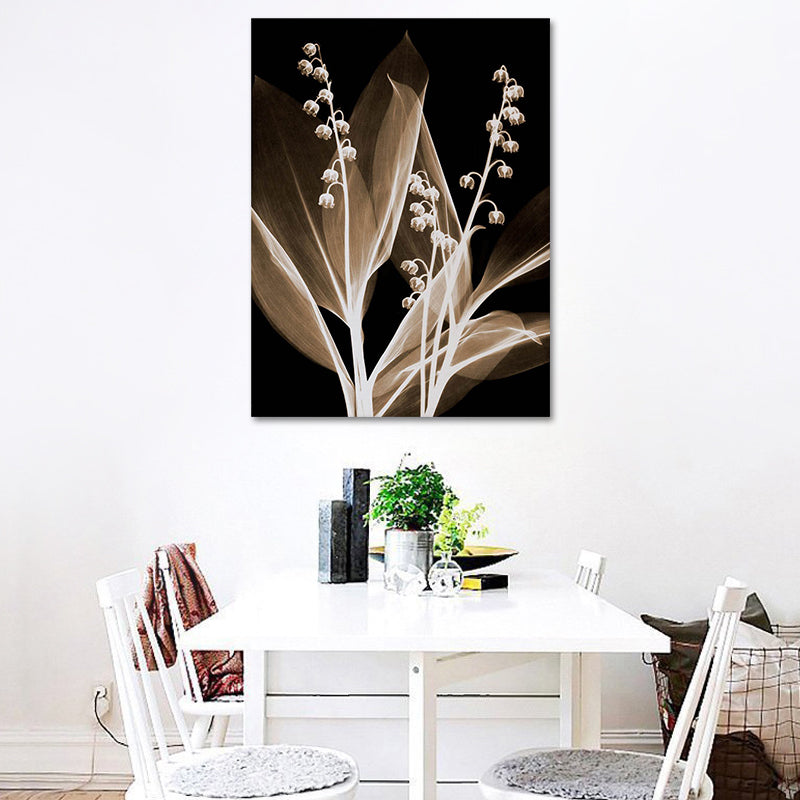 Farmhouse Flowers Wall Decor Black Living Room Canvas Wall Art, Textured Surface Clearhalo 'Art Gallery' 'Canvas Art' 'Country Art Gallery' 'French Country' 'Rustic' Arts' 1614396