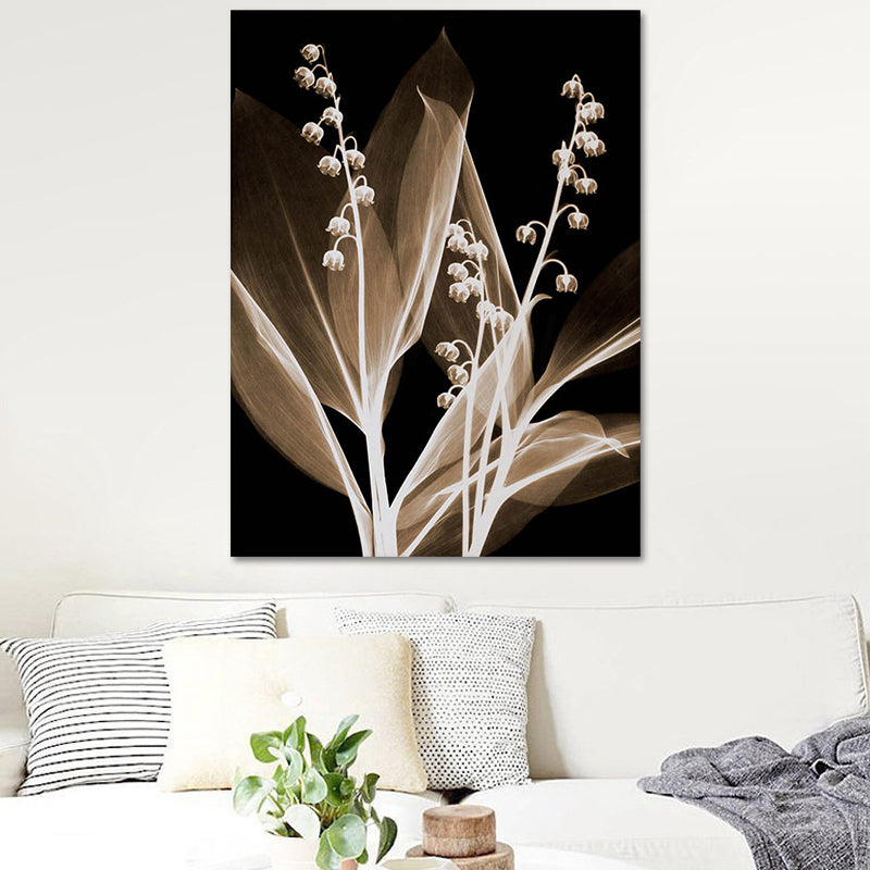 Farmhouse Flowers Wall Decor Black Living Room Canvas Wall Art, Textured Surface Clearhalo 'Art Gallery' 'Canvas Art' 'Country Art Gallery' 'French Country' 'Rustic' Arts' 1614397