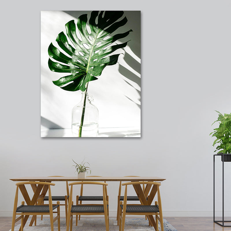 Textured Monstera Leaves Wall Decor Tropical Canvas Wall Art for Living Room Clearhalo 'Art Gallery' 'Canvas Art' 'Contemporary Art Gallery' 'Modern' Arts' 1614493