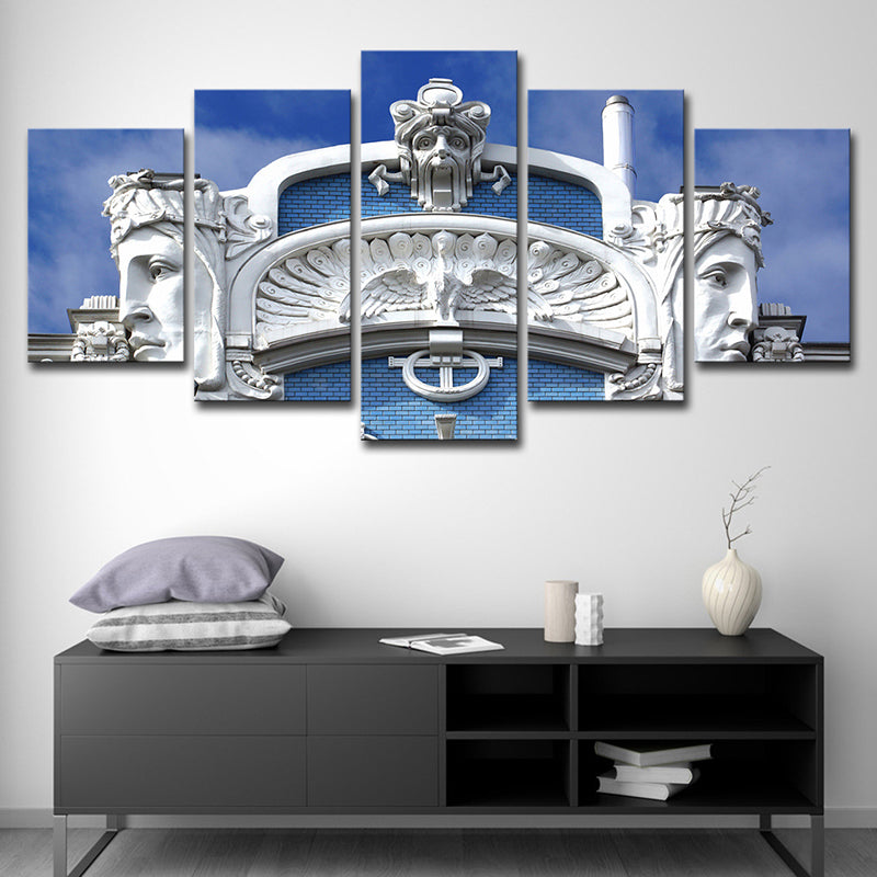 White Sculpture Canvas Wall Art Architecture Modern Multi-Piece Wall Decor for Home White Clearhalo 'Art Gallery' 'Canvas Art' 'Contemporary Art Gallery' 'Modern' Arts' 1614536
