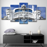 White Sculpture Canvas Wall Art Architecture Modern Multi-Piece Wall Decor for Home White