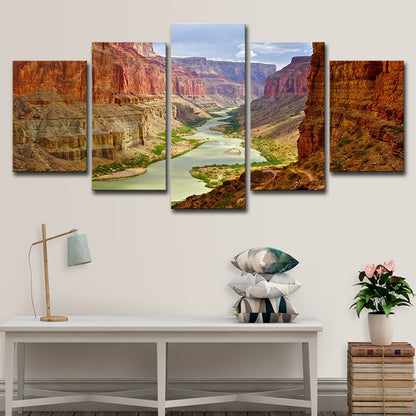 Brown Grand Canyon Canvas Landscape Modern Multi-Piece Wall Art for Parlor Brown Clearhalo 'Art Gallery' 'Canvas Art' 'Contemporary Art Gallery' 'Modern' Arts' 1614543