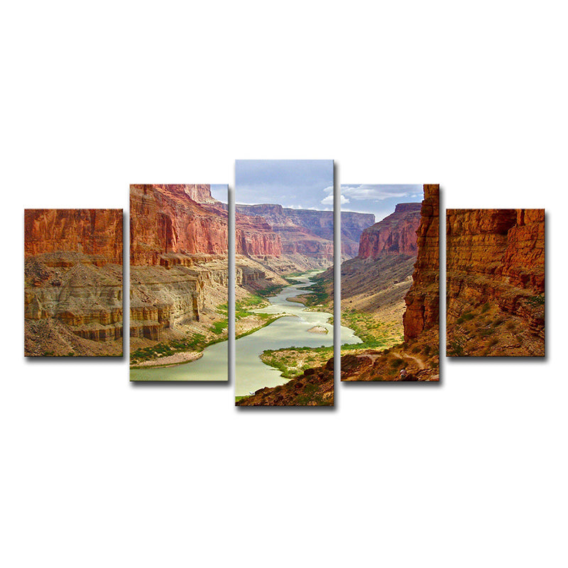 Brown Grand Canyon Canvas Landscape Modern Multi-Piece Wall Art for Parlor Clearhalo 'Art Gallery' 'Canvas Art' 'Contemporary Art Gallery' 'Modern' Arts' 1614546