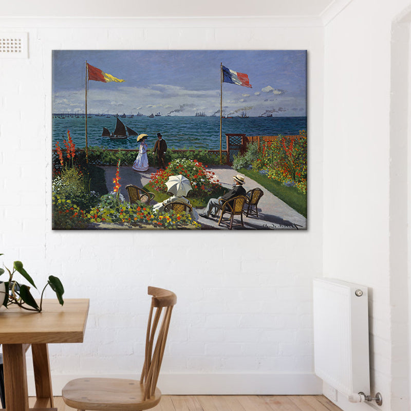 Green Seascape Painting Canvas Art Textured Surface Wall Decoration for Home Gallery Clearhalo 'Art Gallery' 'Canvas Art' 'Contemporary Art Gallery' 'Modern' Arts' 1614607