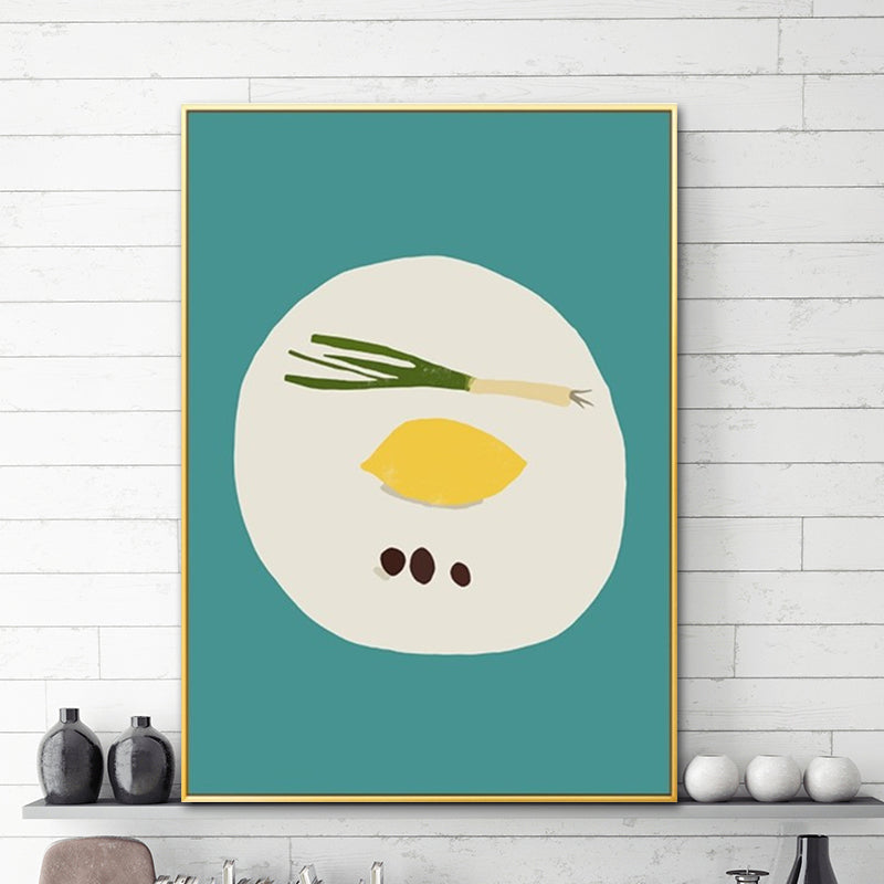 Minimalist Food Painting Wall Art Light-Color Textured Canvas Print for Dining Room Green Clearhalo 'Art Gallery' 'Canvas Art' 'Kids' Arts' 1614633