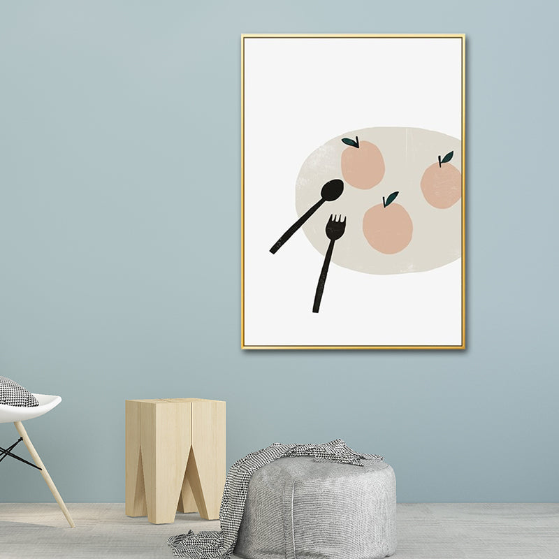 Minimalist Food Painting Wall Art Light-Color Textured Canvas Print for Dining Room Clearhalo 'Art Gallery' 'Canvas Art' 'Kids' Arts' 1614641