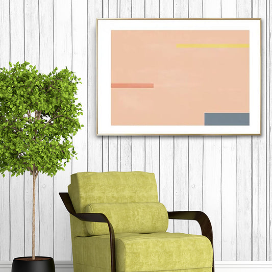 Simplicity Abstract Wall Art Print Pink and Orange Living Room Wall Decor, Textured Clearhalo 'Arts' 'Canvas Art' 1614691