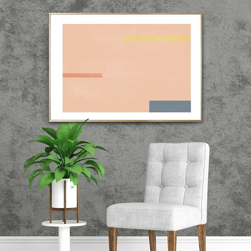 Simplicity Abstract Wall Art Print Pink and Orange Living Room Wall Decor, Textured Clearhalo 'Arts' 'Canvas Art' 1614692