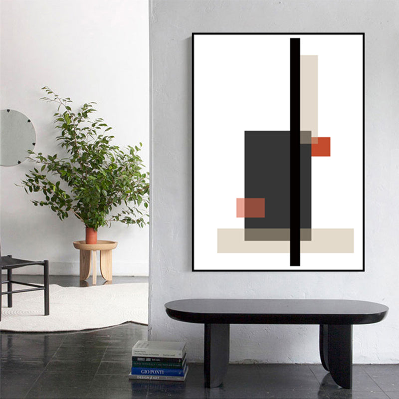 Color-Block Wall Art Decor Nordic Aesthetic Textured House Interior Canvas Print White Clearhalo 'Arts' 'Canvas Art' 1614704