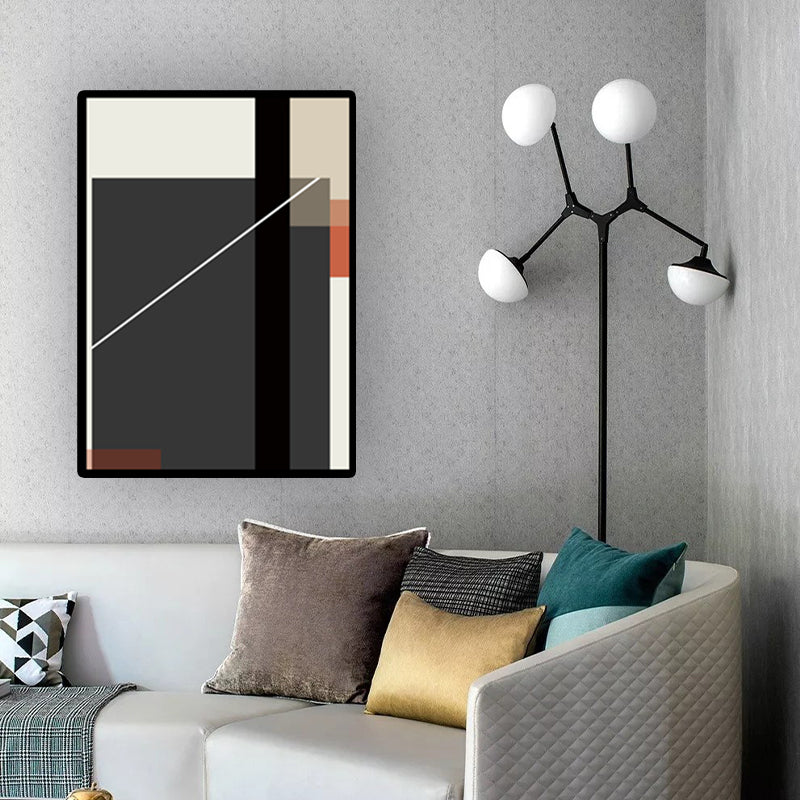 Color-Block Wall Art Decor Nordic Aesthetic Textured House Interior Canvas Print - Black - Clearhalo - 'Arts' - 'Canvas Art' - 1614718