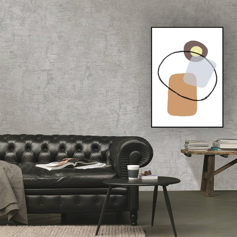 Geometry Wall Art Print Pastel Color Nordic Style Canvas for Living Room, Textured Yellow Clearhalo 'Arts' 'Canvas Art' 1614732