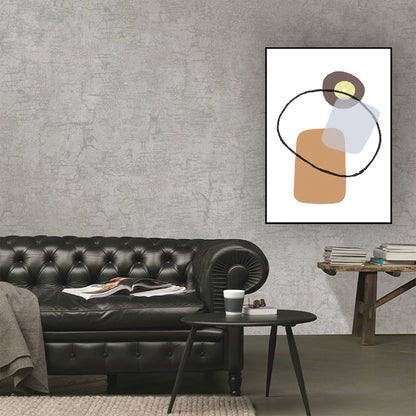 Geometry Wall Art Print Pastel Color Nordic Style Canvas for Living Room, Textured Yellow Clearhalo 'Arts' 'Canvas Art' 1614732