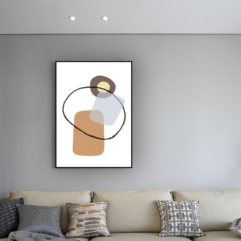 Geometry Wall Art Print Pastel Color Nordic Style Canvas for Living Room, Textured Clearhalo 'Arts' 'Canvas Art' 1614733