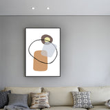 Geometry Wall Art Print Pastel Color Nordic Style Canvas for Living Room, Textured Clearhalo 'Arts' 'Canvas Art' 1614733