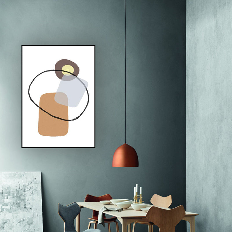Geometry Wall Art Print Pastel Color Nordic Style Canvas for Living Room, Textured Clearhalo 'Arts' 'Canvas Art' 1614734