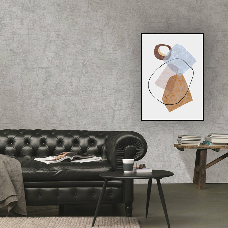 Geometry Wall Art Print Pastel Color Nordic Style Canvas for Living Room, Textured Clearhalo 'Arts' 'Canvas Art' 1614740