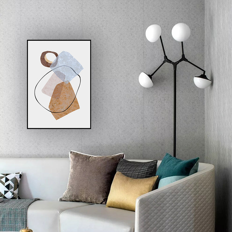 Geometry Wall Art Print Pastel Color Nordic Style Canvas for Living Room, Textured Clearhalo 'Arts' 'Canvas Art' 1614741