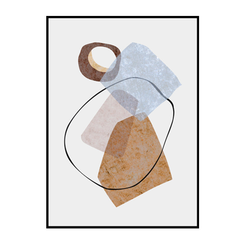 Geometry Wall Art Print Pastel Color Nordic Style Canvas for Living Room, Textured Clearhalo 'Arts' 'Canvas Art' 1614742