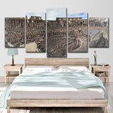 Grey Colosseum Canvas Wall Art Multiple-Piece Wall Decoration for House Interior Clearhalo 'Art Gallery' 'Canvas Art' 'Contemporary Art Gallery' 'Modern' Arts' 1614774