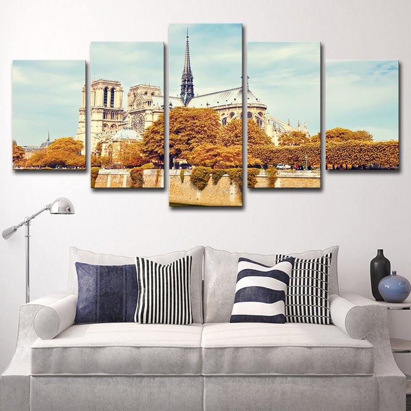 Global Inspired Wall Decor Brown Notre Dame De Paris Wall Art Print, Multi-Piece Brown Clearhalo 'Arts' 'Canvas Art' 1614787