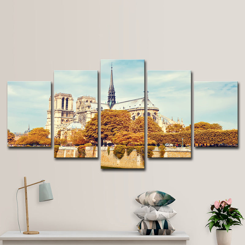 Global Inspired Wall Decor Brown Notre Dame De Paris Wall Art Print, Multi-Piece Clearhalo 'Arts' 'Canvas Art' 1614788