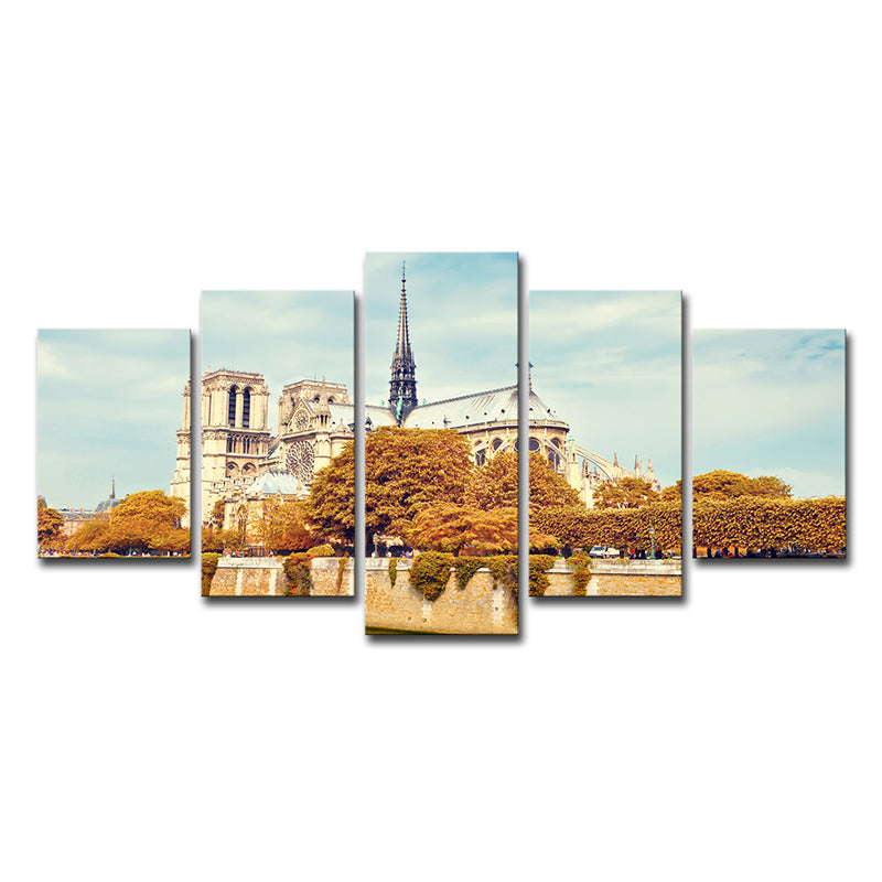Global Inspired Wall Decor Brown Notre Dame De Paris Wall Art Print, Multi-Piece Clearhalo 'Arts' 'Canvas Art' 1614790
