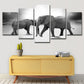 Grey Elephants Canvas Print Multi-Piece Modern Style Sitting Room Wall Art Decor Clearhalo 'Art Gallery' 'Canvas Art' 'Contemporary Art Gallery' 'Modern' Arts' 1614810